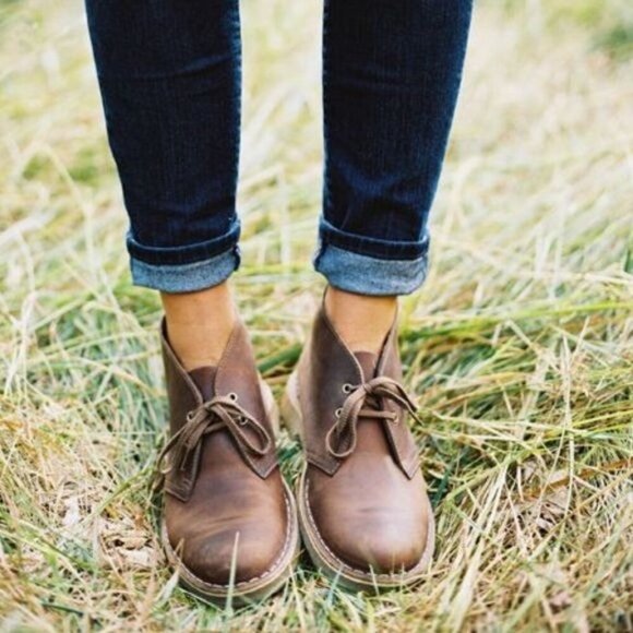 Clarks Shoes - Clarks Women's Desert Boot Ankle Bootie Chocolate Brown Leather Size 7